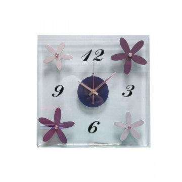 Reloj cristal cuadrado Modelo flor