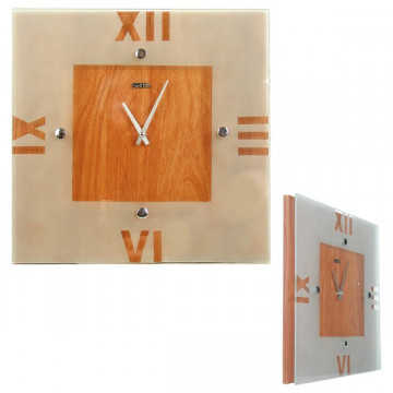 Reloj metal Cuadrado madera