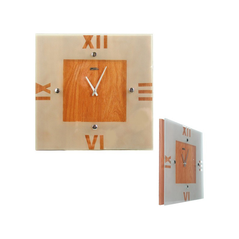 Reloj metal Cuadrado madera Reloj metal Cuadrado madera