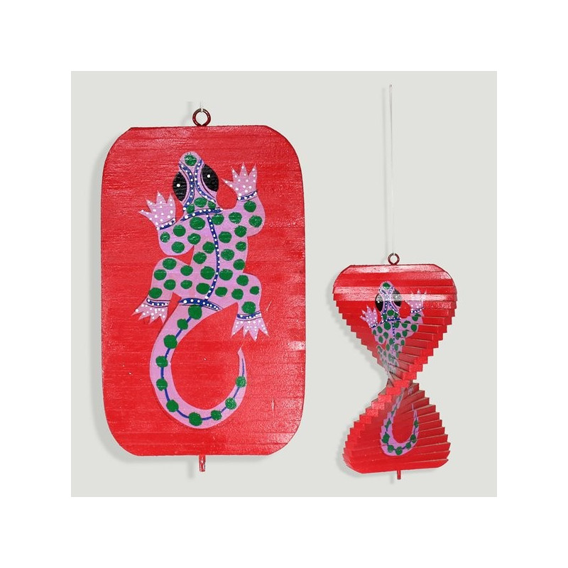 Movil espiral madera guecko 12x20cm Movil espiral madera guecko 12x20cm