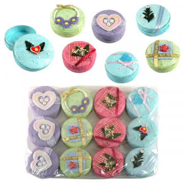 Set 12 cajas mini redondas. 6,5cm