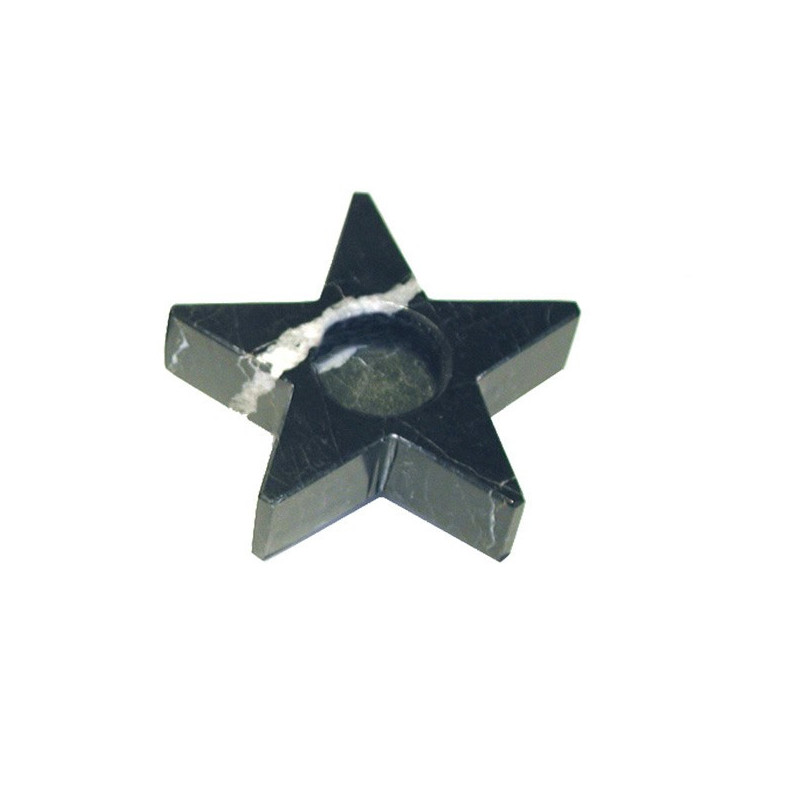 Portavelas onix Pakistán estrella negro 13x3cm Portavelas onix Pakistán estrella negro 13x3cm
