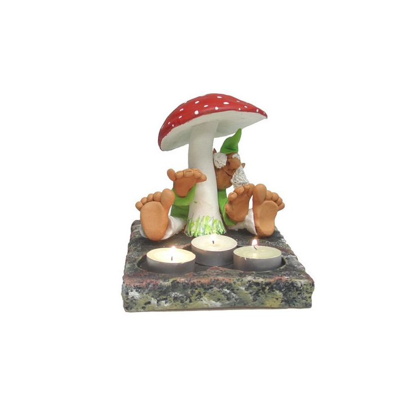 Portavela duende resina Modelo 02 15x14cm Portavela duende resina Modelo 02 15x14cm