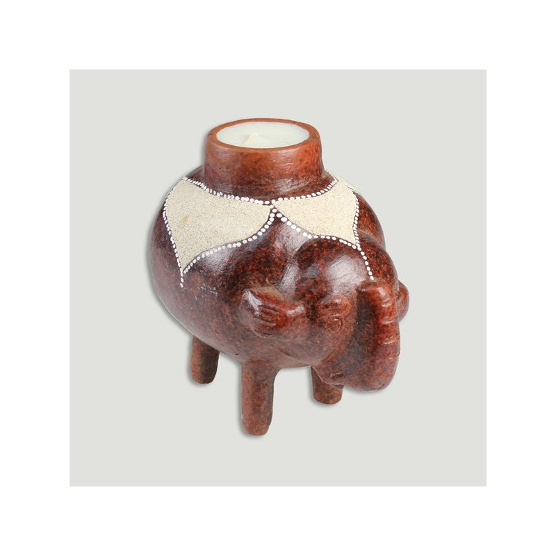 Portavela Elefante terracota 16x15cm Portavela Elefante terracota 16x15cm