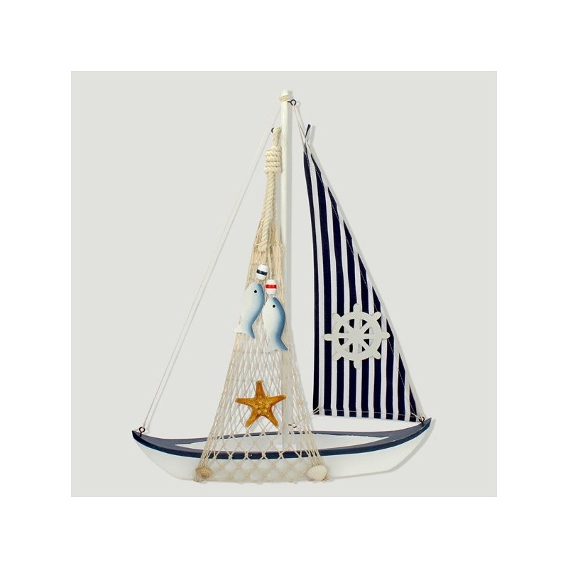 Barco de madera velero náutico decorativo 40x33cm Barco de madera velero náutico decorativo 40x33cm