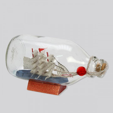 Botella náutica con velero dentro 14x8cm