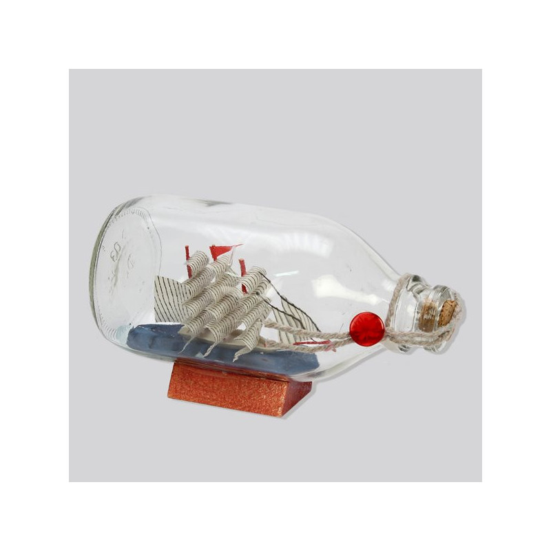 Botella náutica con velero dentro 14x8cm Botella náutica con velero dentro 14x8cm