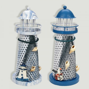 Faro metal con agujero con LED 18cm surtido