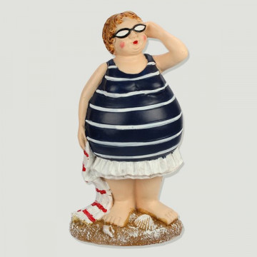 Figura de resina bañista de pie con toalla 18cm