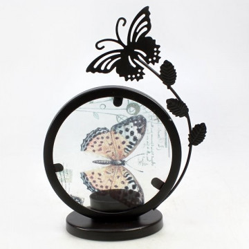 Portavelas metal mariposa 17x12cm