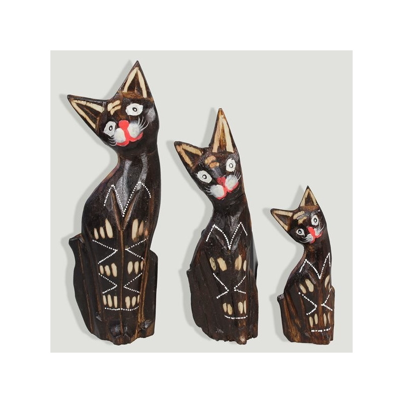 Set 3 gatos sexcol antiq 25/20/15cm Set 3 gatos sexcol antiq 25/20/15cm