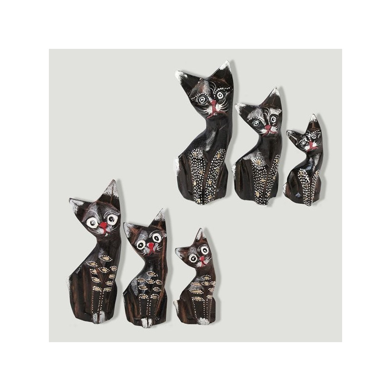 Set 3 gatos sexy antiq surtidos 16/13/10cm Set 3 gatos sexy antiq surtidos 16/13/10cm