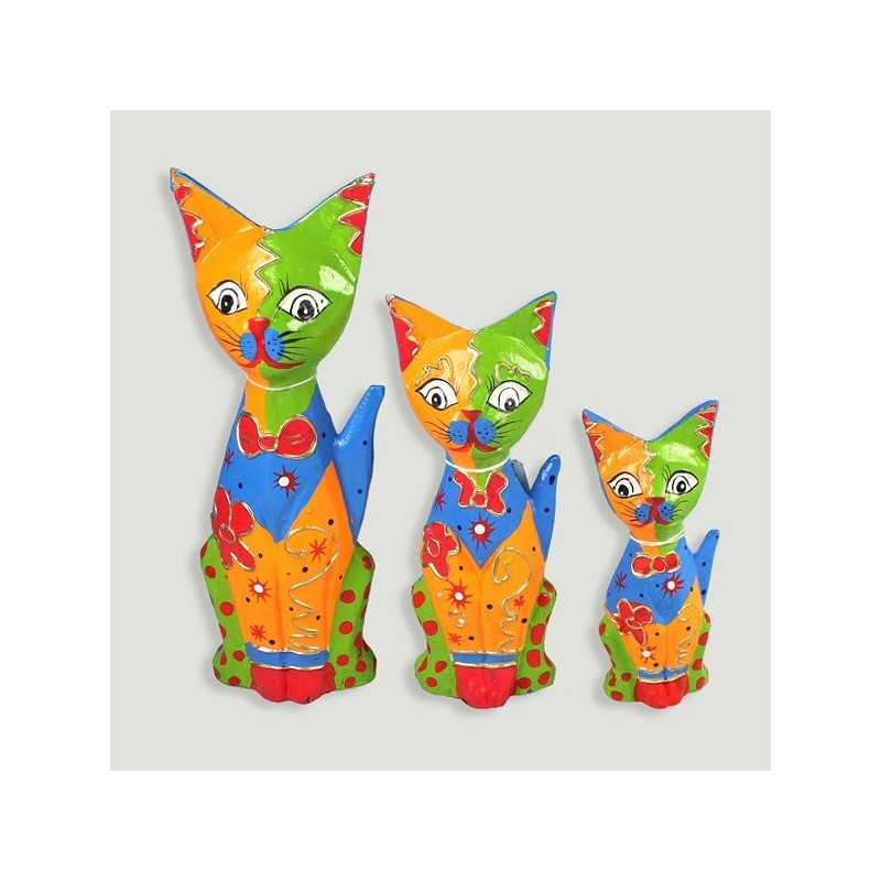Set 3 Gatas verde,azul y naranja 30/25/22cm Set 3 Gatas verde,azul y naranja 30/25/22cm