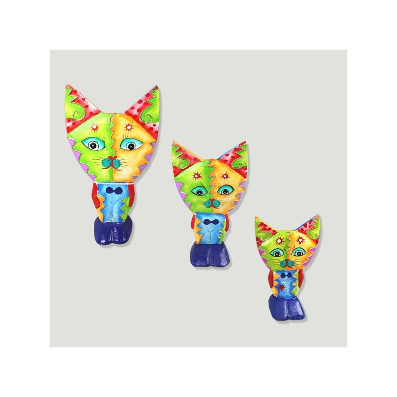 Set 3 Gatos multicolor snopy 23/20/14cm Set 3 Gatos multicolor snopy 23/20/14cm