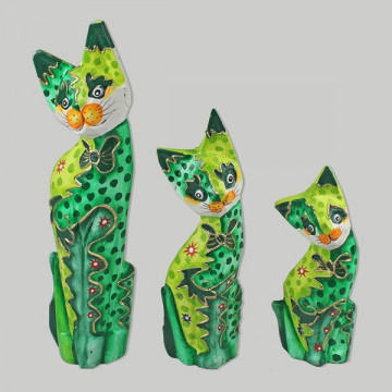 Set 3 Gatos multicolor 34,27,22cm