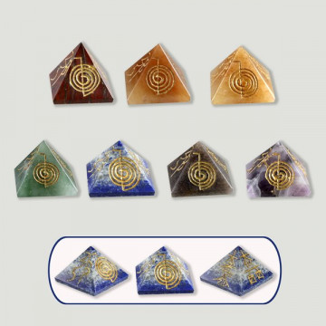 Set de 7 Pirámides Chakra Reiki 2cm aprx