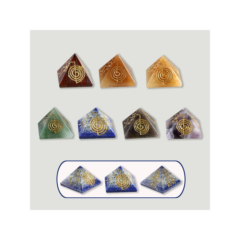 Set de 7 Pirámides Chakra Reiki 2cm aprx Set de 7 Pirámides Chakra Reiki 2cm aprx