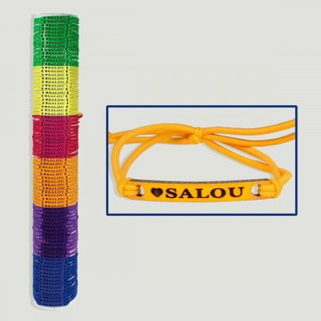 SALOU. Pulsera goma colores. Tubo Largo