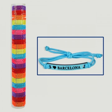 BARCELONA. Pulsera goma colores. Tubo Largo