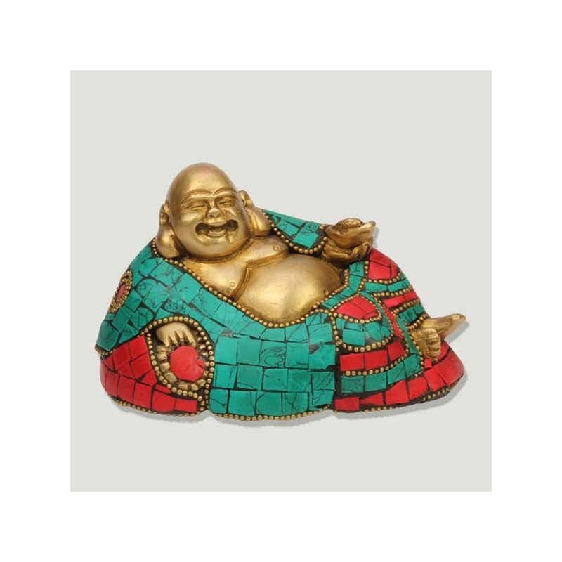 Buda laton estirado con piedras 7x12cm Buda laton estirado con piedras 7x12cm