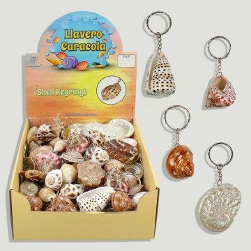 SHELL KEYRING. Display Llavero Conchas natural modelos surtidos