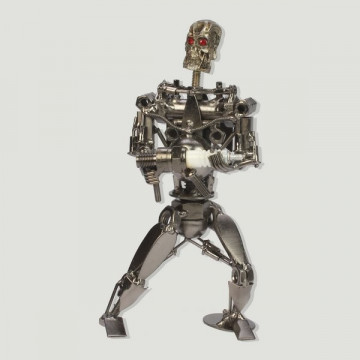 Figura metal robot con pistola 20cm