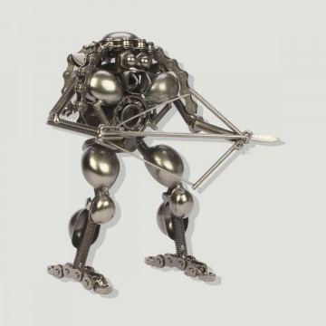 Figura metal robot con arco flechas 19cm