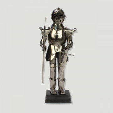 Figura metal caballero espada y lanza 27cm