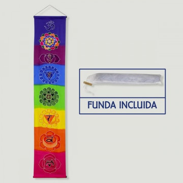 Tela algodon Chakra arcoiris 33x175cm