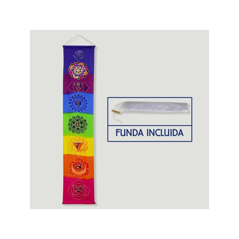 Tela algodon Chakra arcoiris 33x175cm Tela algodon Chakra arcoiris 33x175cm