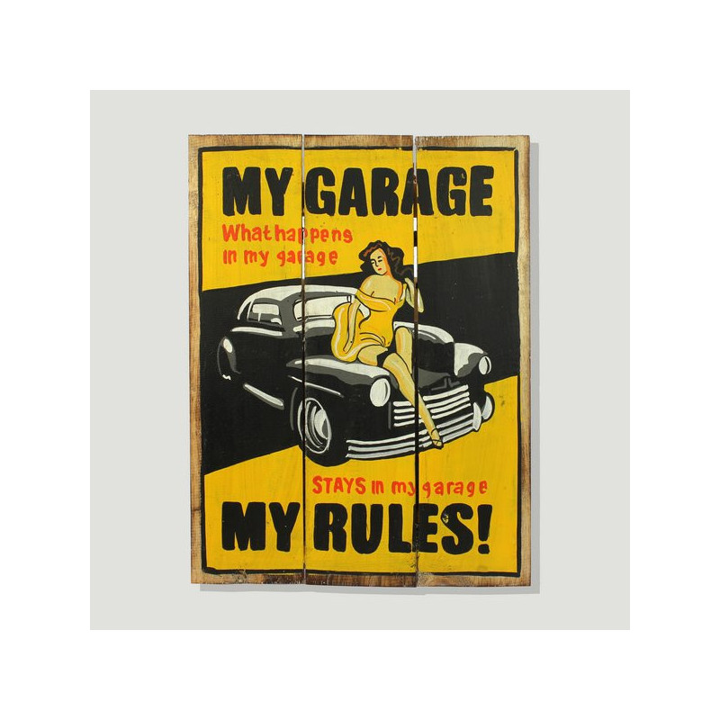 Panel madera GARAGE 30x40cm Panel madera GARAGE 30x40cm