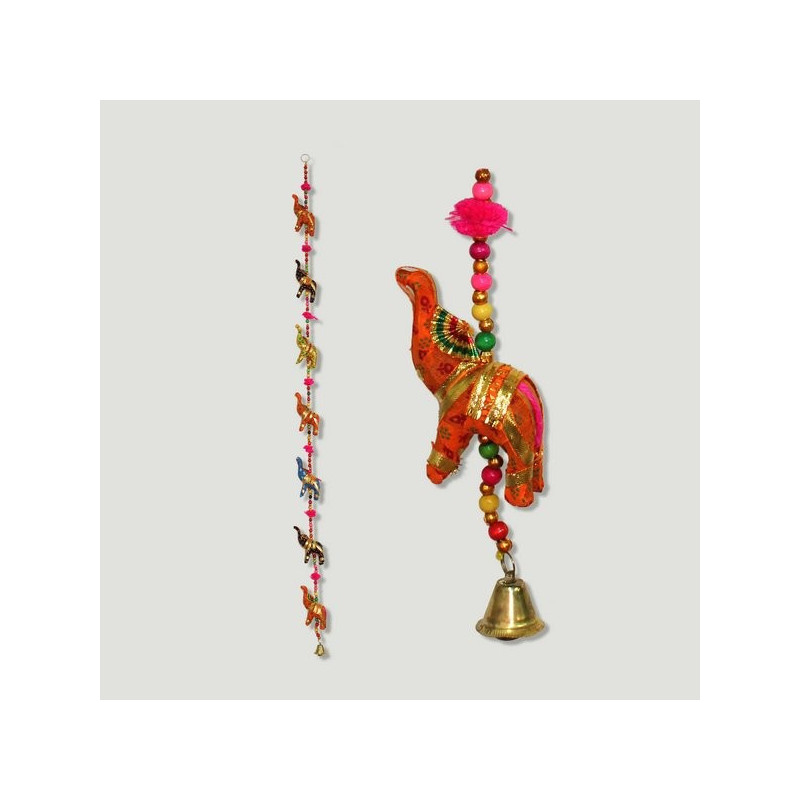 Movil decorativa 7 elefantes tela y bolitas. 110cm Movil decorativa 7 elefantes tela y bolitas. 110cm