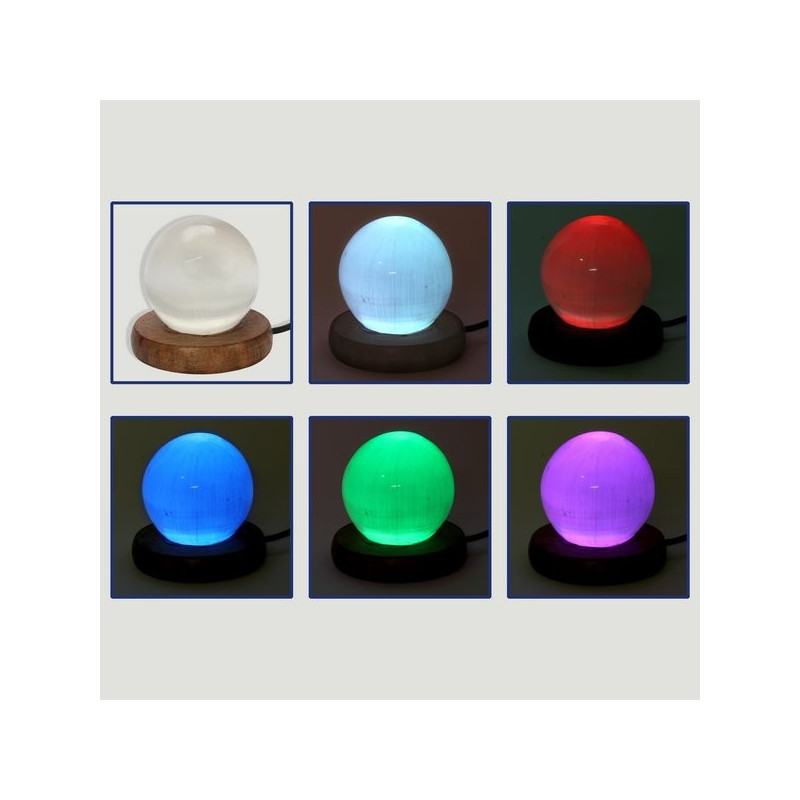 Lampara Selenita USB bola blanca (cambio color) Lampara Selenita USB bola blanca (cambio color)