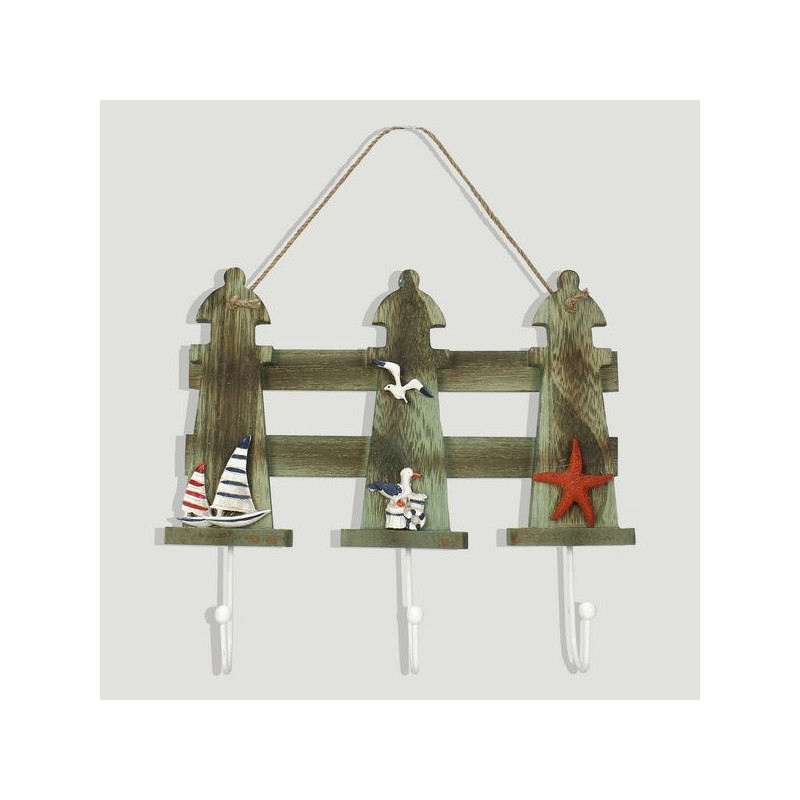 Colgador madera triple faro 26x22cm Colgador madera triple faro 26x22cm