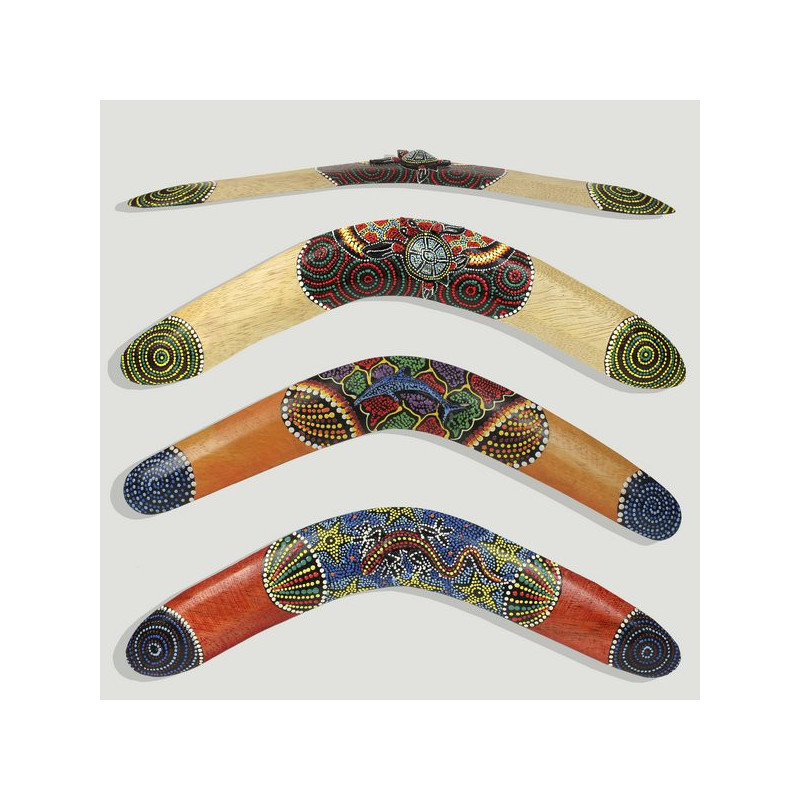 Boomerang aborigen con animal 3D. Surtidos. 40cm Boomerang aborigen con animal 3D. Surtidos. 40cm