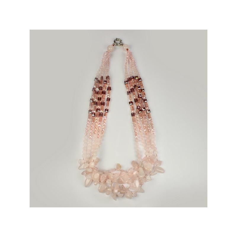 Collar Cuarzo Rosa. 5 vueltas 50cm Collar Cuarzo Rosa. 5 vueltas 50cm