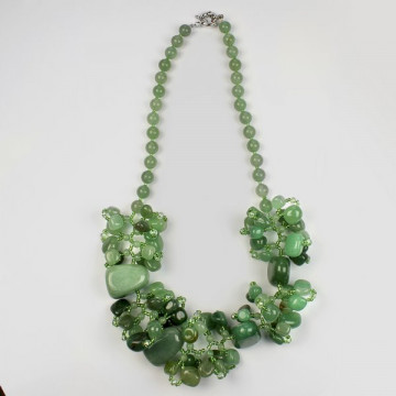 Collar rodado grande Aventurina verde 50cm