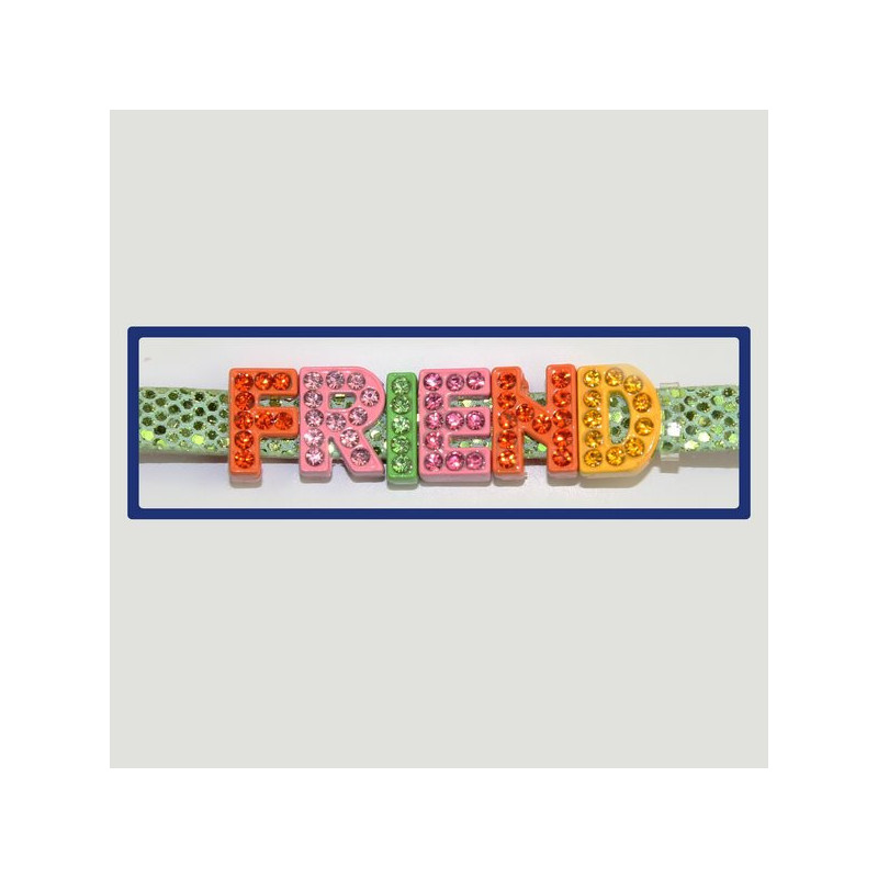 Gancho 05 – Pulsera con nombre Friend. Colores surtidos. Gancho 05 – Pulsera con nombre Friend. Colores surtidos.