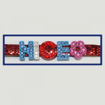 Gancho 06 – Pulsera con nombre Nice. Colores surtidos. 