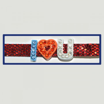 Gancho 09 – Pulsera con nombre I love you. Colores surtidos. 