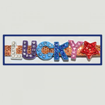 Gancho 11 – Pulsera con nombre Lucky. Colores surtidos. 