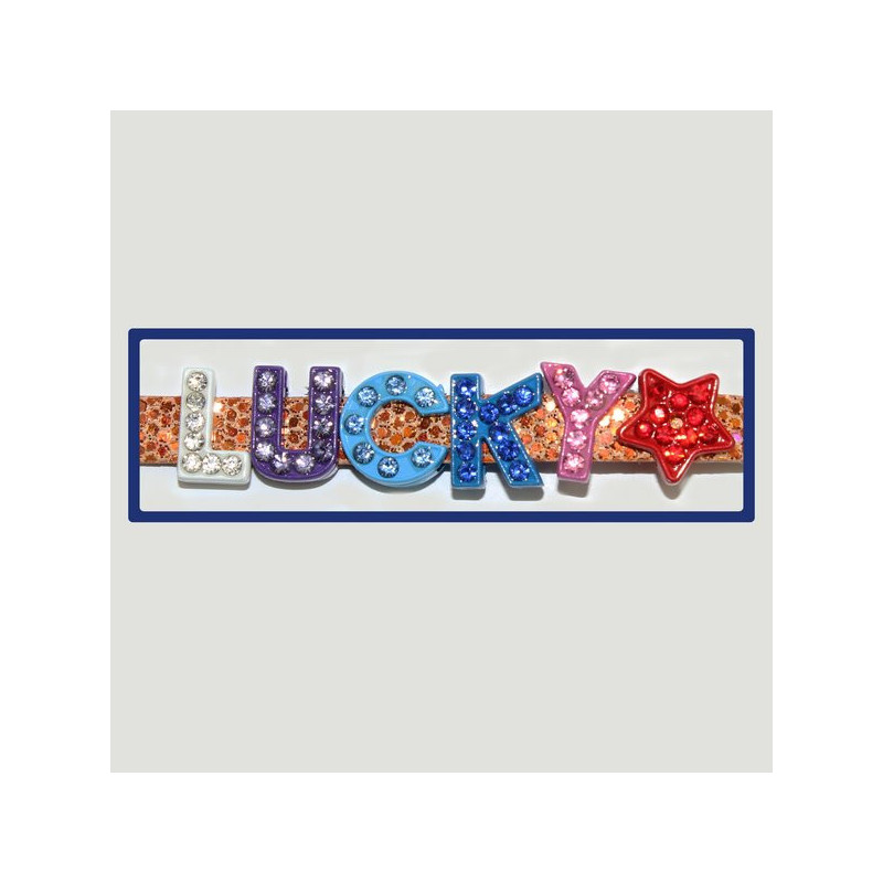 Gancho 11 – Pulsera con nombre Lucky. Colores surtidos. Gancho 11 – Pulsera con nombre Lucky. Colores surtidos.