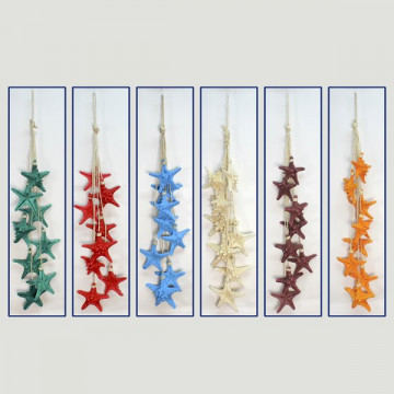 Móvil 8 estrellas nudos cuerdas. Colores surtidos. 70cm