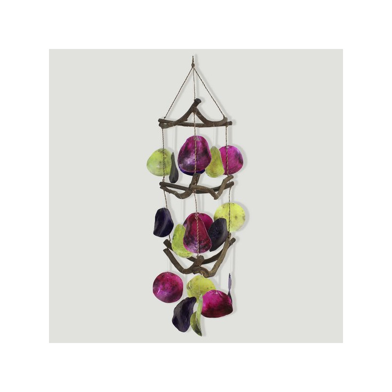 Móvil conchas placas. 3 pisos con 18pzas multicolor. 30x70cm Móvil conchas placas. 3 pisos con 18pzas multicolor. 30x70cm