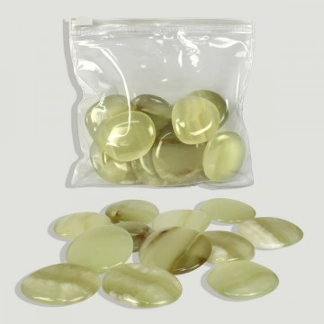 Rodado plano pulido Ónix Verde 3-4cm aprox
