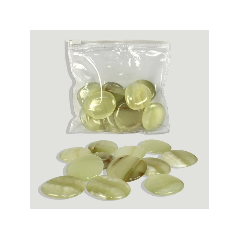 Rodado plano pulido Ónix Verde 3-4cm aprox Rodado plano pulido Ónix Verde 3-4cm aprox