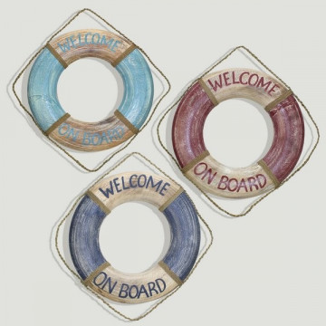 Salvavidas madera WELCOME. Colores surtidos 40cm