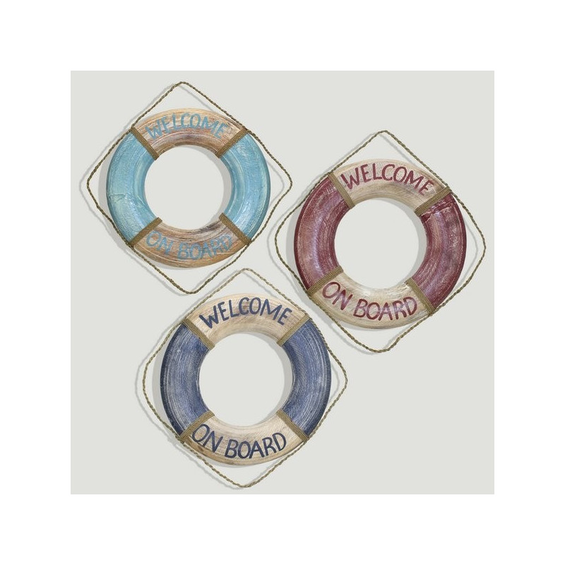 Salvavidas madera WELCOME. Colores surtidos 40cm Salvavidas madera WELCOME. Colores surtidos 40cm