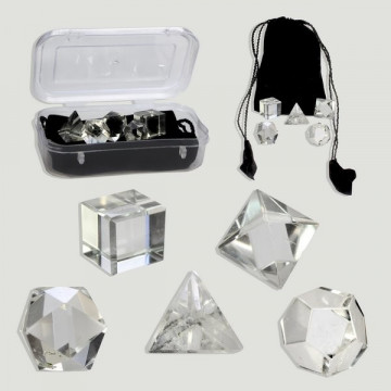 Set 5 formas geometricas Cuarzo cristal caja