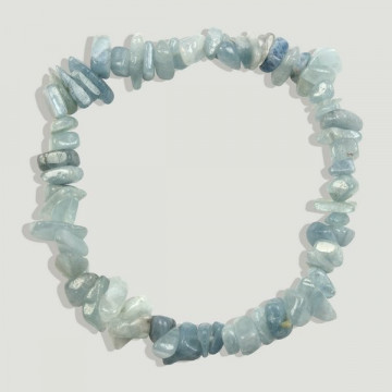 Pulsera chip elástica Aguamarina